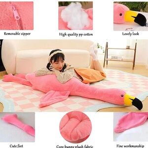 51" Pink Flamingo Plush Pillow